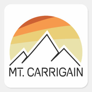 De heer Carrigain New Hampshire Retro Vierkante Sticker