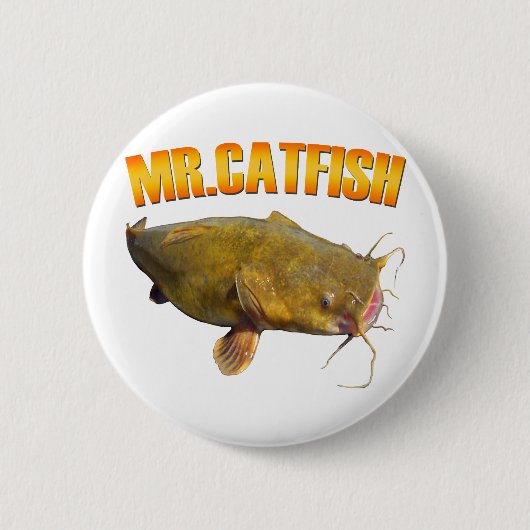 De heer Catfish Fishing Ronde Button 5,7 Cm (Voorkant)