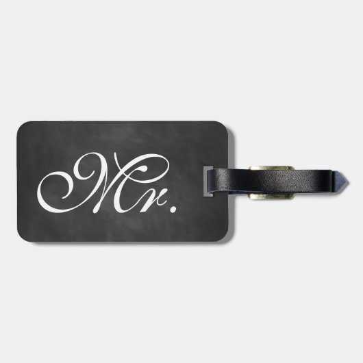 de heer Chalkboard Bagagelabel (Achterkant horizontaal)