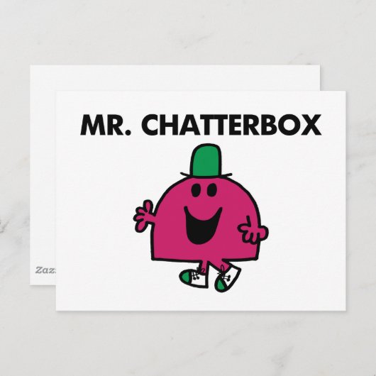 De heer Chatterbox Waving Hallo Briefkaart (Voorkant / Achterkant)