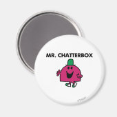 De heer Chatterbox Waving Hallo Magneet (Voorkant / Achterkant)