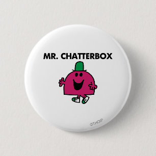De heer Chatterbox Waving Hallo Ronde Button 5,7 Cm