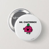 De heer Chatterbox Waving Hallo Ronde Button 5,7 Cm (Voorkant /achterkant)