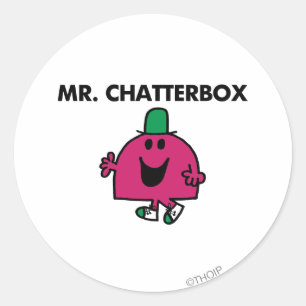 De heer Chatterbox Waving Hallo Ronde Sticker