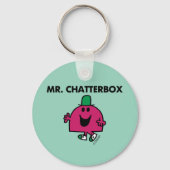 De heer Chatterbox Waving Hallo Sleutelhanger (Voorkant)