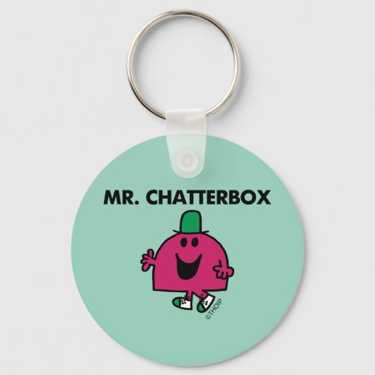 De heer Chatterbox Waving Hallo Sleutelhanger (Voorkant)