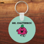 De heer Chatterbox Waving Hallo Sleutelhanger (Achterkant)