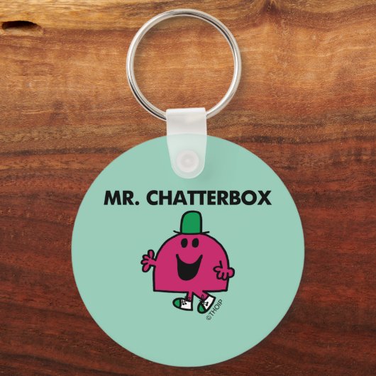 De heer Chatterbox Waving Hallo Sleutelhanger (Voorkant)