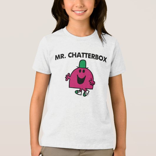 De heer Chatterbox Waving Hallo Tri-Blend Shirt (Voorkant)