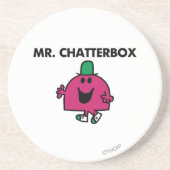 De heer Chatterbox Waving Hallo Zandsteen Onderzetter (Voorkant)