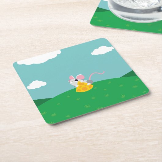 De heer Cheeseman the Mouse Kartonnen Onderzetters (Schuin)