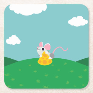 De heer Cheeseman the Mouse Kartonnen Onderzetters