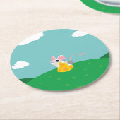 De heer Cheeseman the Mouse Ronde Kartonnen Onderzetter (Gebogen)