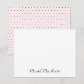 de heer Chic Blush Pink Couple Pas getrouwd Polka  Notitiekaartje (Voorkant / Achterkant)