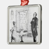 De heer Collins en Elizabeth Metalen Ornament (Links)