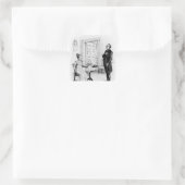 De heer Collins en Elizabeth Vierkante Sticker (Tas)