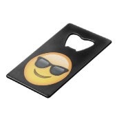 de heer Cool Emoji Creditkaart Flessenopener (Voorkant Gekanteld)