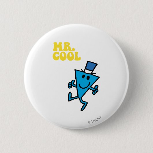 de heer Cool | Gele letters Ronde Button 5,7 Cm (Voorkant)