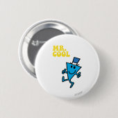de heer Cool | Gele letters Ronde Button 5,7 Cm (Voorkant /achterkant)