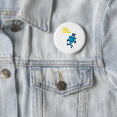 de heer Cool | Gele letters Ronde Button 5,7 Cm (In situ)