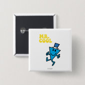 de heer Cool | Gele letters Vierkante Button 5,1 Cm (Voorkant /achterkant)