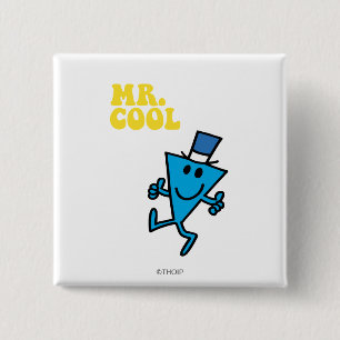 de heer Cool Gele letters Vierkante Button 5,1 Cm