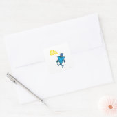 de heer Cool | Gele letters Vierkante Sticker (Envelop)