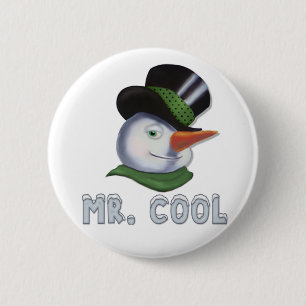 de heer Cool - Snowman Ronde Button 5,7 Cm