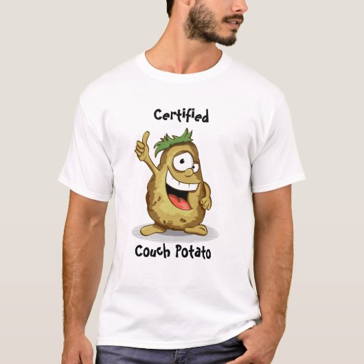 de heer Couch Potato Mannen Basic T-Shirt (Voorkant)