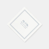 de heer Couple Elegant Wedding Name Date Dusty Blu Servet (Hoek)