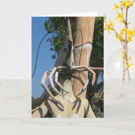 De heer Crustacean AKA Lobster Head ... Boeddhisti Kaart (Gele Bloem)