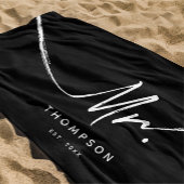 de heer Custom Modern Black White minimalist Strandlaken