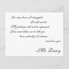 de heer Darcy Line Briefkaart