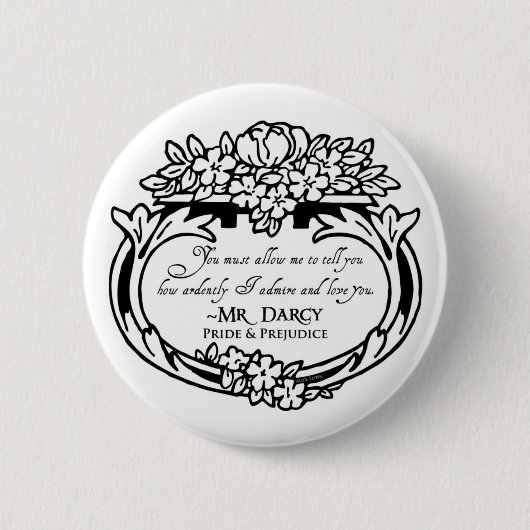 de heer Darcy Loves en Admires Ronde Button 5,7 Cm (Voorkant)
