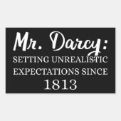 De heer Darcy: onrealistische verwachtingen sinds  Rechthoekige Sticker (Voorkant)