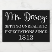 De heer Darcy: onrealistische verwachtingen sinds Voedselcontainer Etiket (Enkel label)