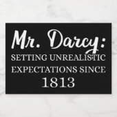 De heer Darcy: onrealistische verwachtingen sinds  Voedselcontainer Etiket (Enkel label)