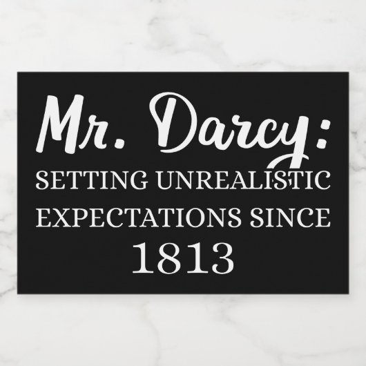 De heer Darcy: onrealistische verwachtingen sinds  Voedselcontainer Etiket (Enkel label)