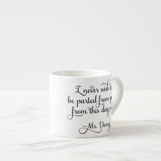 De heer Darcy Quote Jane Austen Espresso Kop (Voorkant rechts)