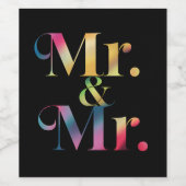 De heer & de heer Gay Bachelor Party Gay Huwelijk  Wijn Etiket (Enkel label)