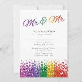 de heer & de heer Gay Wedding Invitation Pride Rai Kaart