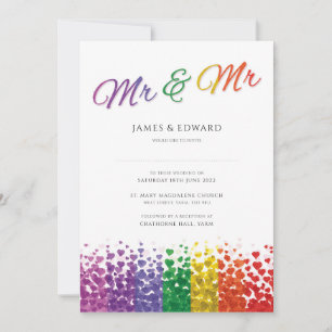 de heer & de heer Gay Wedding Invitation Pride Rai Kaart
