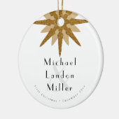 de heer + de heer Pas getrouwd 1st Kerstmis Art De Keramisch Ornament (Links)