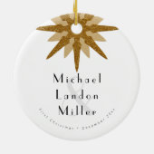 de heer + de heer Pas getrouwd 1st Kerstmis Art De Keramisch Ornament (Achterkant)