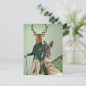 De heer Deer en mevrouw Rabbit 2 Briefkaart (Staand voorkant)