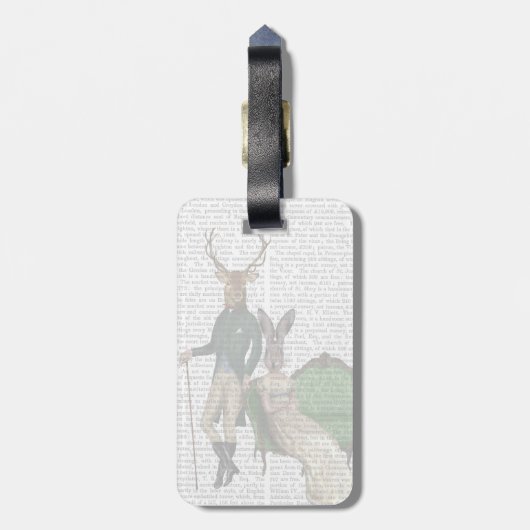 De heer Deer en mevrouw Rabbit Bagagelabel (Achterkant verticaal)