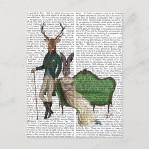 De heer Deer en mevrouw Rabbit Briefkaart
