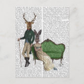 De heer Deer en mevrouw Rabbit Briefkaart (Voorkant)