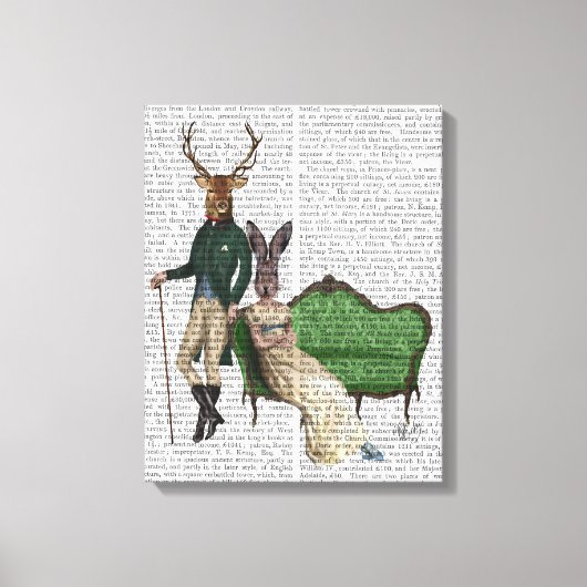 De heer Deer en mevrouw Rabbit Canvas Afdruk (Voorkant)