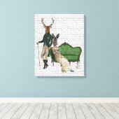 De heer Deer en mevrouw Rabbit Canvas Afdruk (Insitu (Houten vloer))